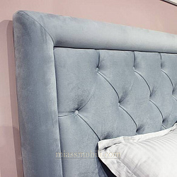 Кровать двойная (1800х2000 ) Lorenzo дуб сторсанд с мягкой головной спинкой