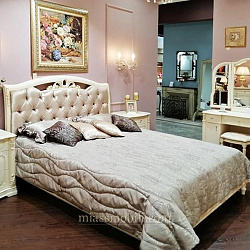 Кровать двойная (1600x2000) с кутанной головной и без ножной спинки
