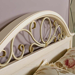 Кровать двойная без ножной спинки с ящиком для белья и КЭ Екатерина крем